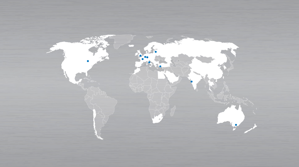 Photo : carte du monde avec la présence géographique de VB-Airsuspension