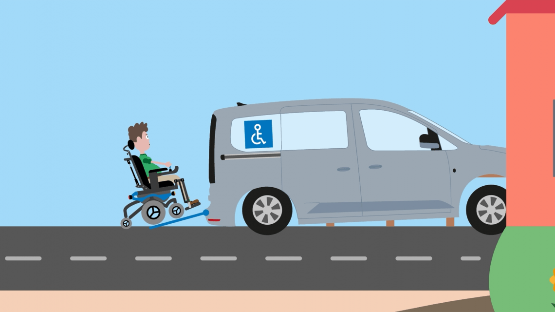 Animazione: applicazione per il trasporto di sedie a rotelle