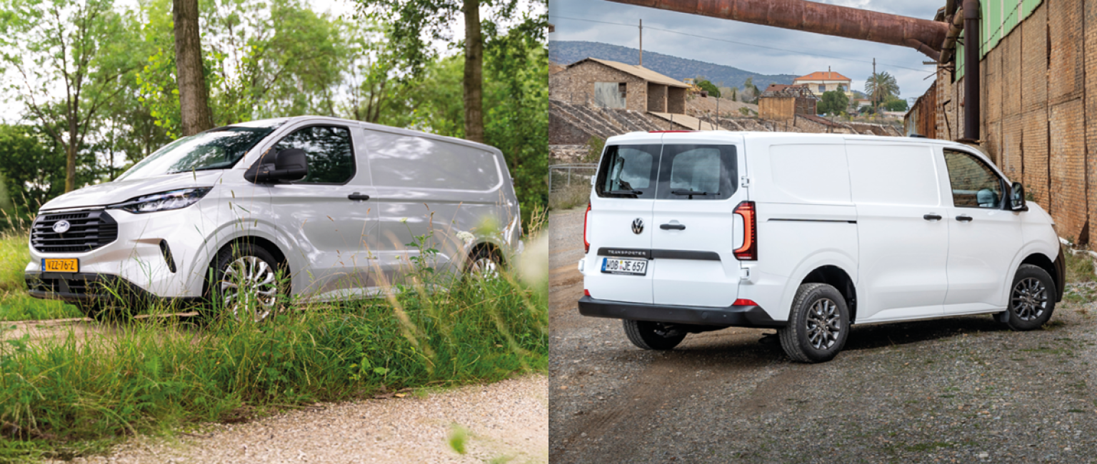 Foto: Ford Transit Custom en nieuwe Volkswagen Transporter