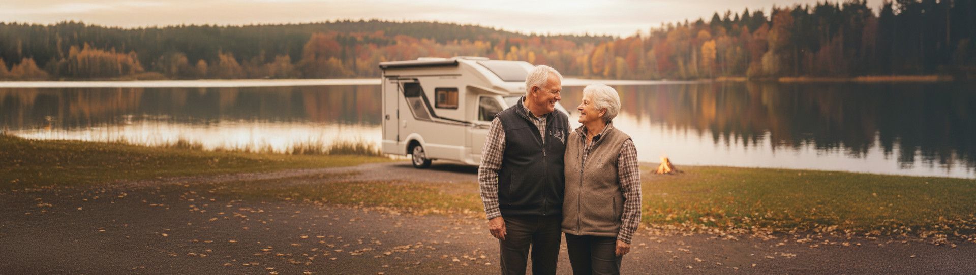 Image: retired married couple with camper