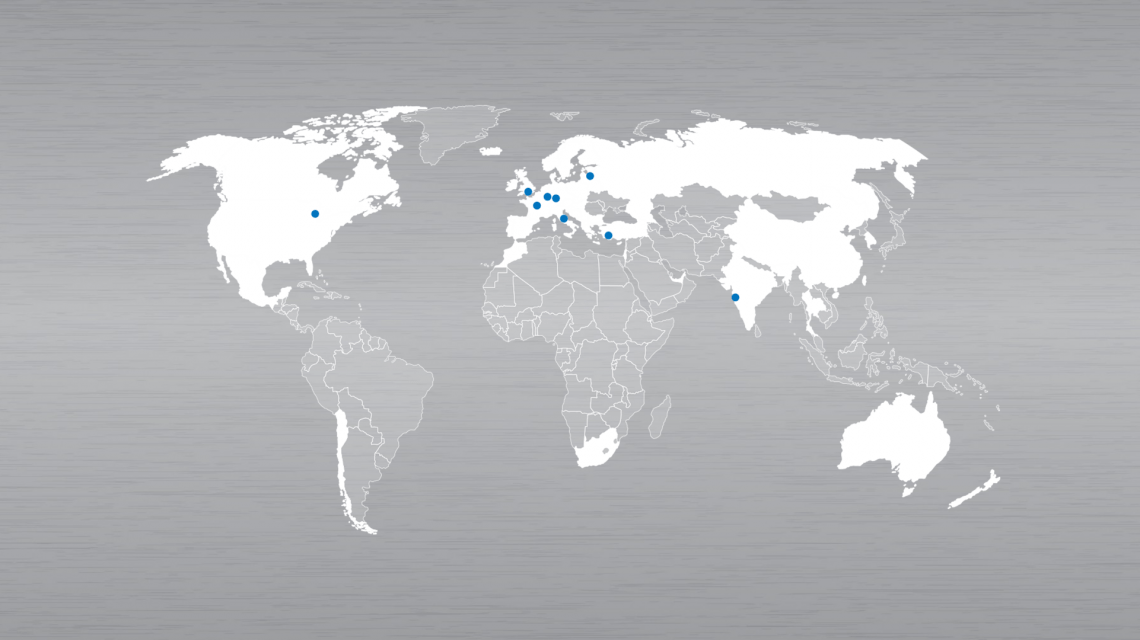 Photo : carte du monde avec la présence géographique de VB-Airsuspension