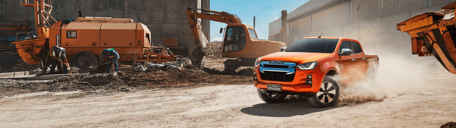Photo : Isuzu D-Max sur le chantier