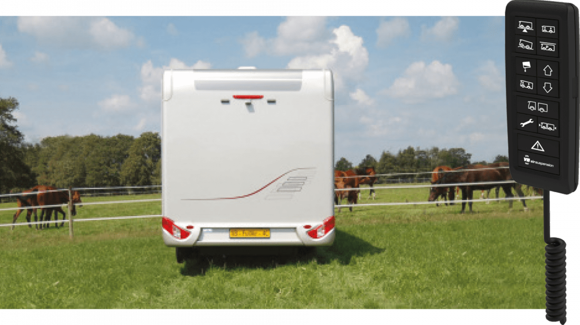 Foto: camper con VB-AutoLevel / Illustrazione: Versione camper VB-FullAir 4C Remote