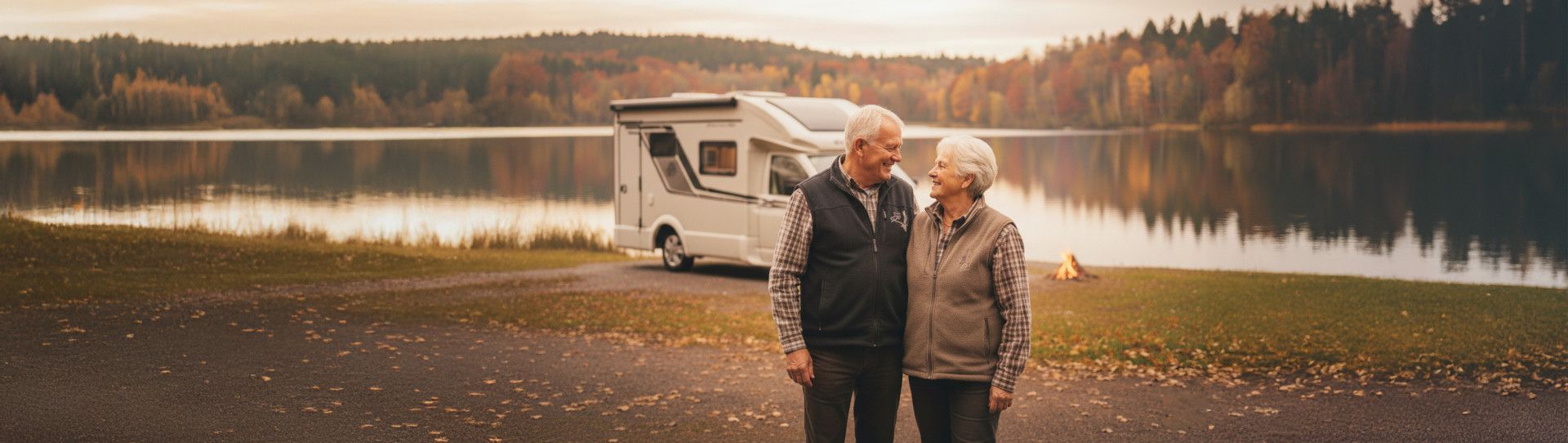 Image: retired married couple with camper